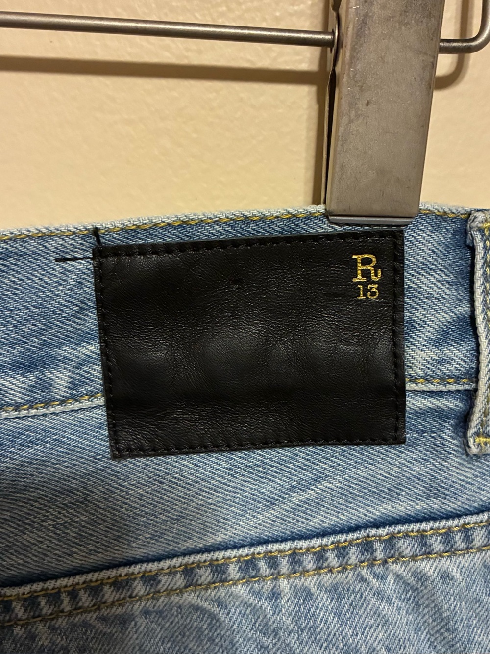 R13 Shredded Slouch Denim Shorts in Tilly Size 26 - Picture 12 of 16